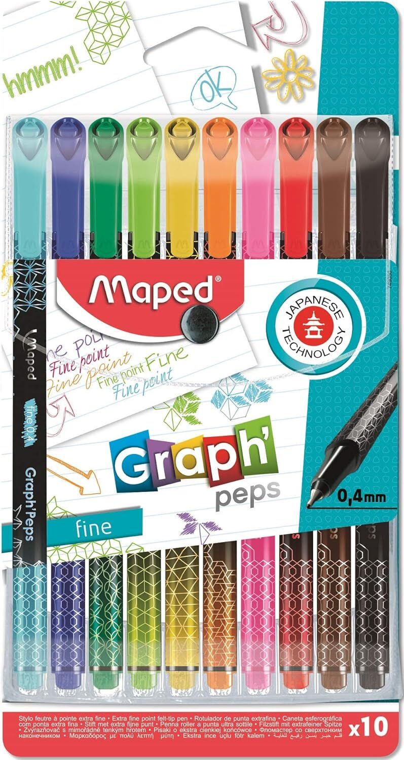 Maped Fine Point Graph Peps X10 Pouch