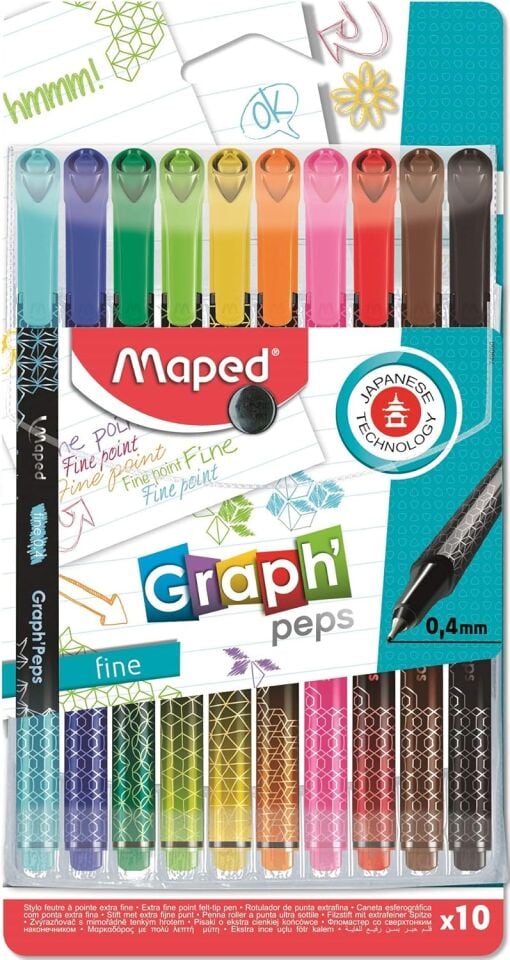 Maped Fine Point Graph Peps X10 Pouch