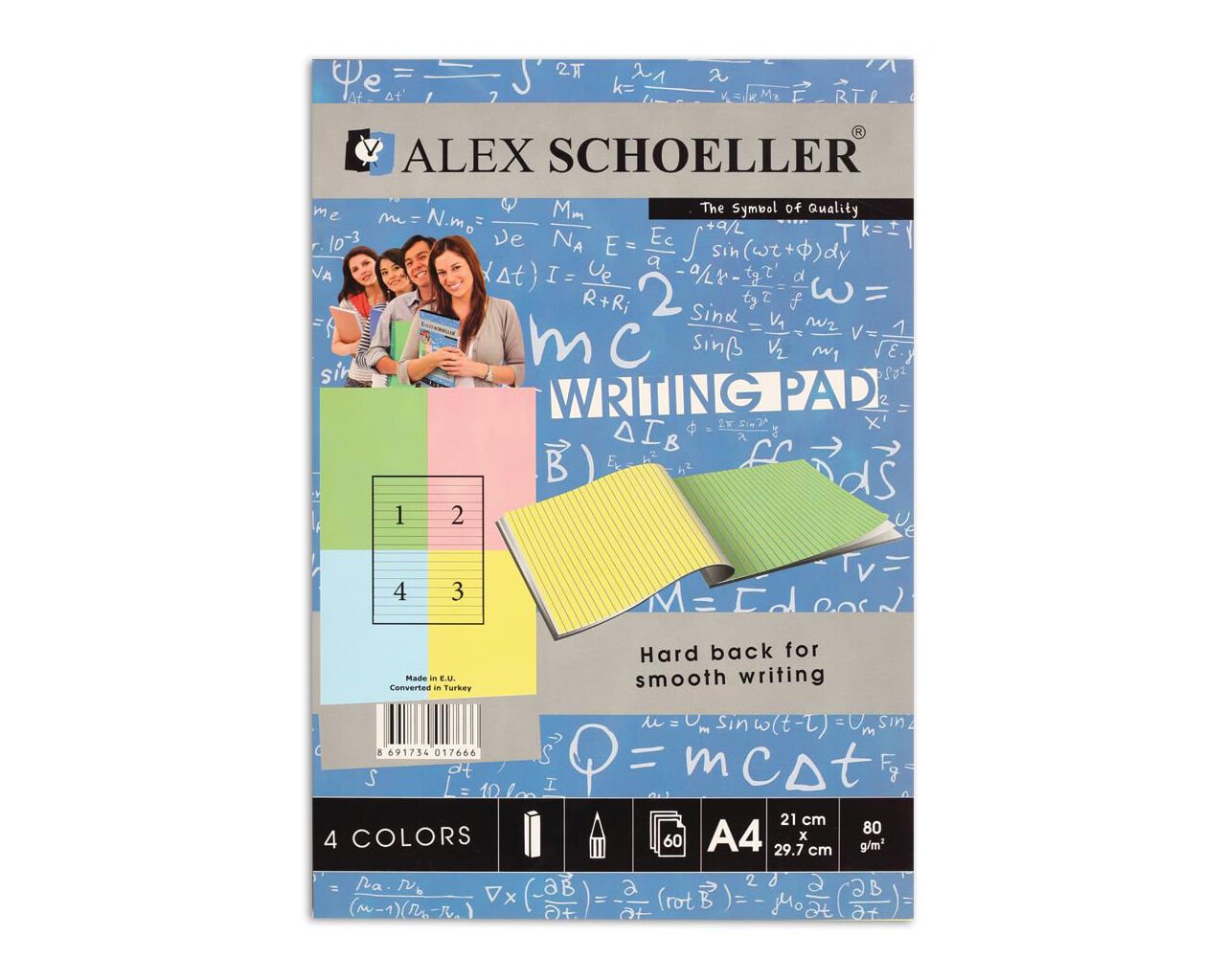 Alex Blok A4 Çizgili Renkli 80 Gr 60 Lı