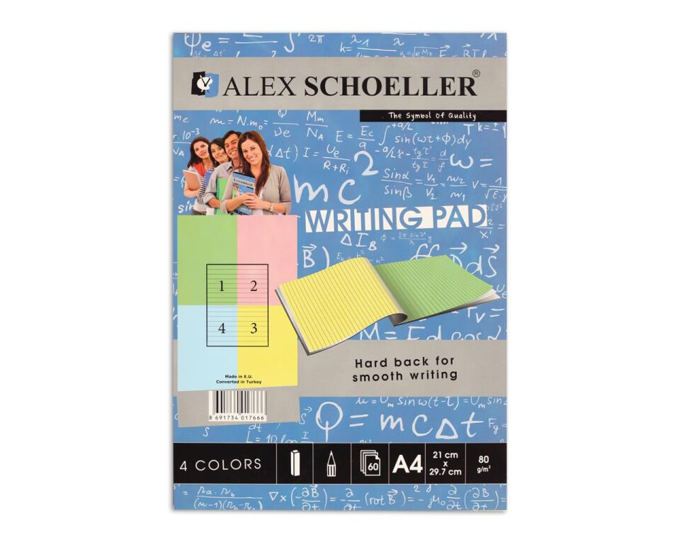 Alex Blok A4 Çizgili Renkli 80 Gr 60 Lı