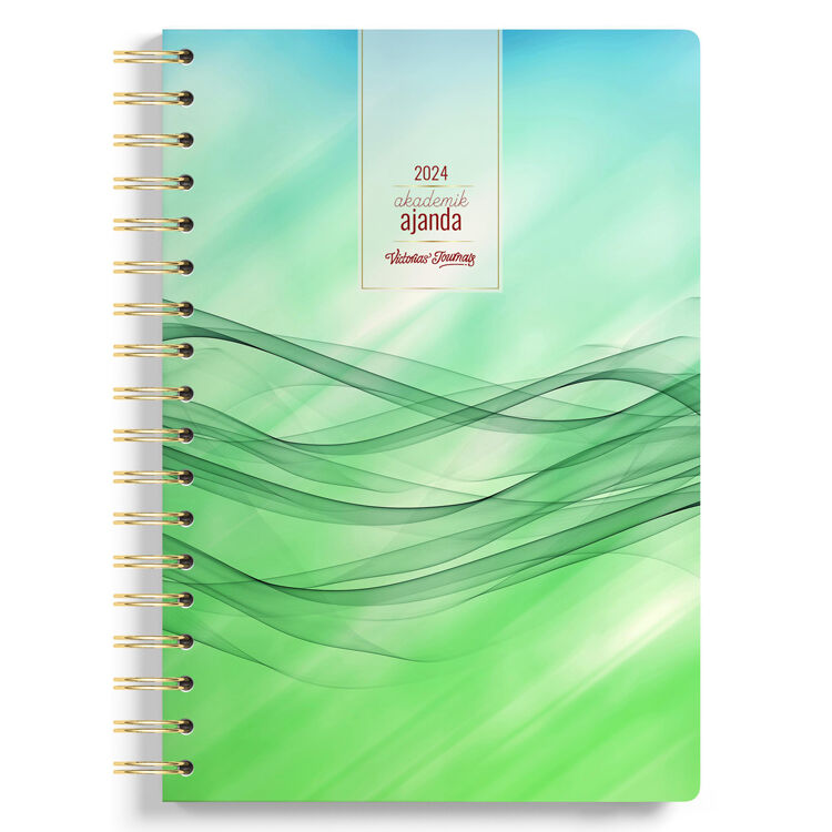 Victoria's Journals 17x23 Cm Spiralli Sert Kapak Akademik Ajanda 2024-2025  100 Gr 192 Sayfa