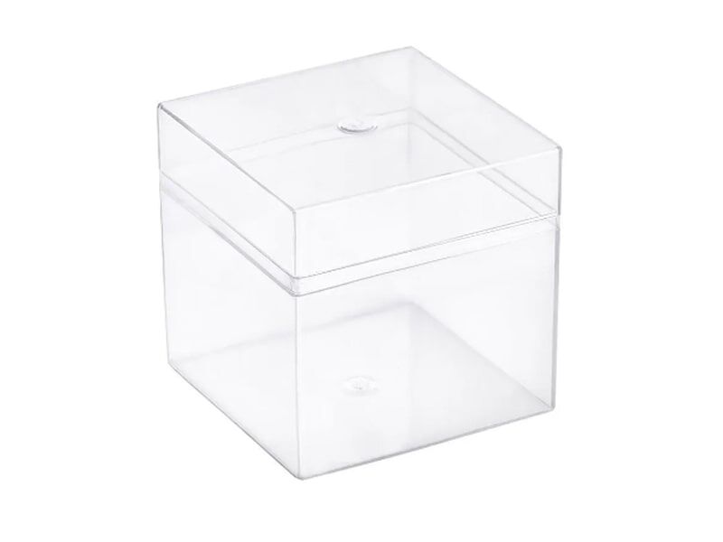 Kmy Kare Kapaklı Pleksi Mika Kutu 5x5x5 CM