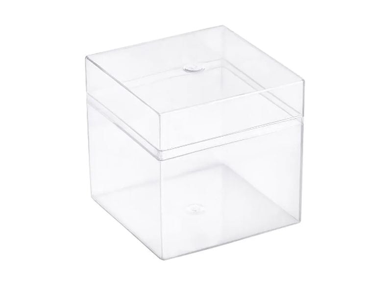 Kmy Kare Kapaklı Pleksi Mika Kutu 5x5x5 CM