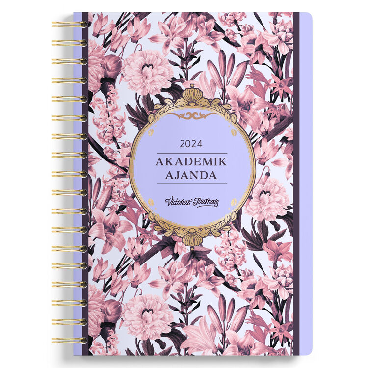 Victoria's Journals 17x23 Cm Spiralli Sert Kapak Akademik Ajanda 2024-2025  100 Gr 192 Sayfa