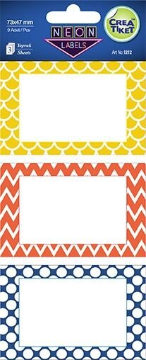 Crea Etiket Geometrik Desenli Neon Etiket