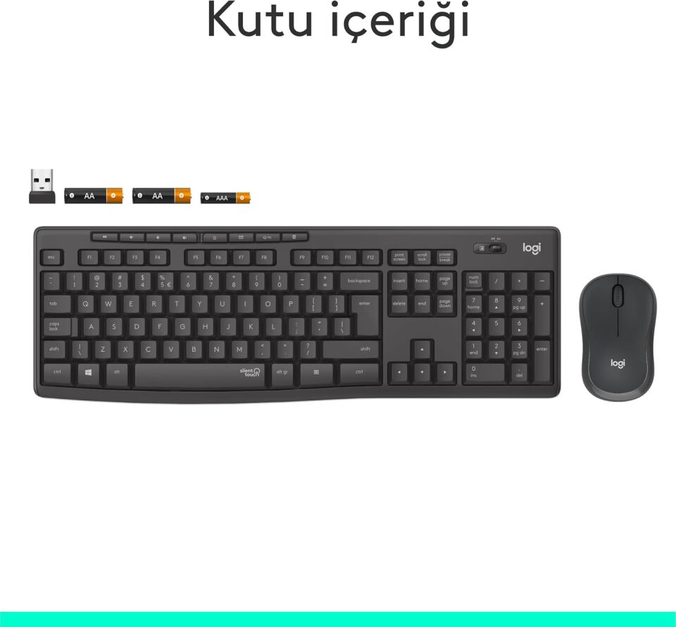 Logitech 920-009804 MK295 Kablosuz Siyah Klavye Mouse Set