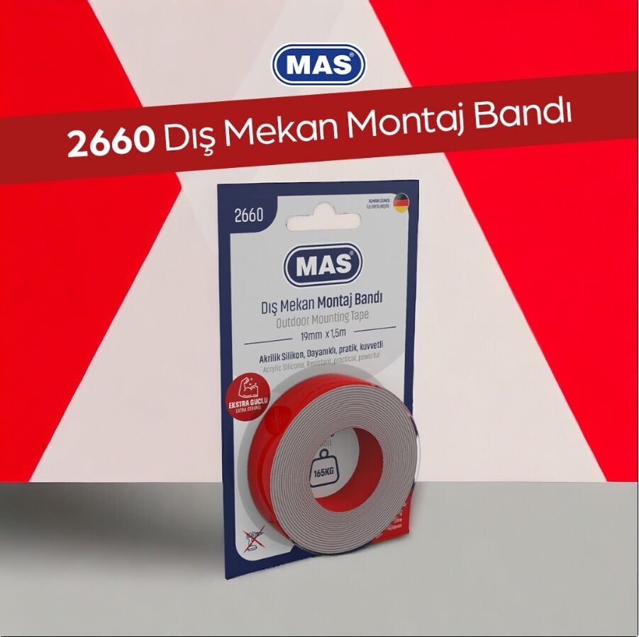 Mas Montaj Bandı Dış Mekan Akrilik Silikon 19 Mm x 1,5 Mm
