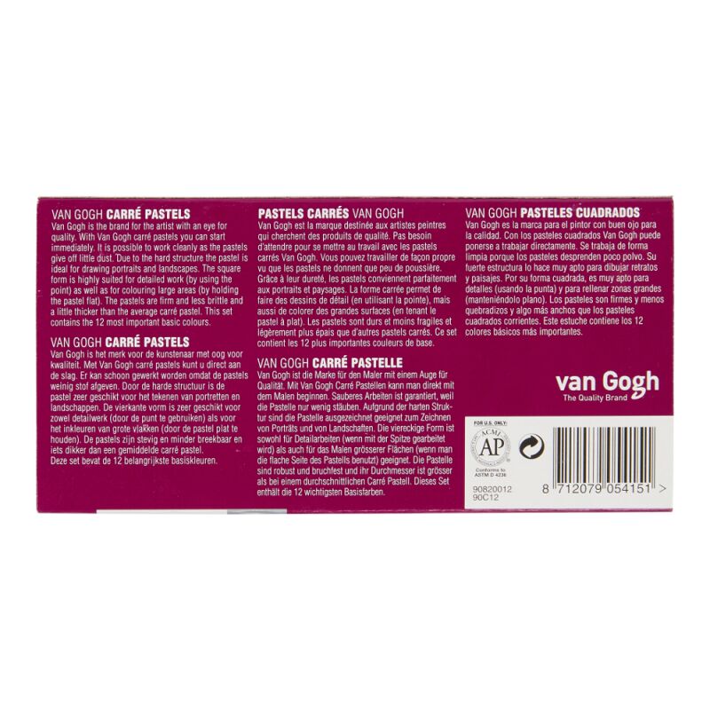 Van Gogh Kare Pastel 12`Li