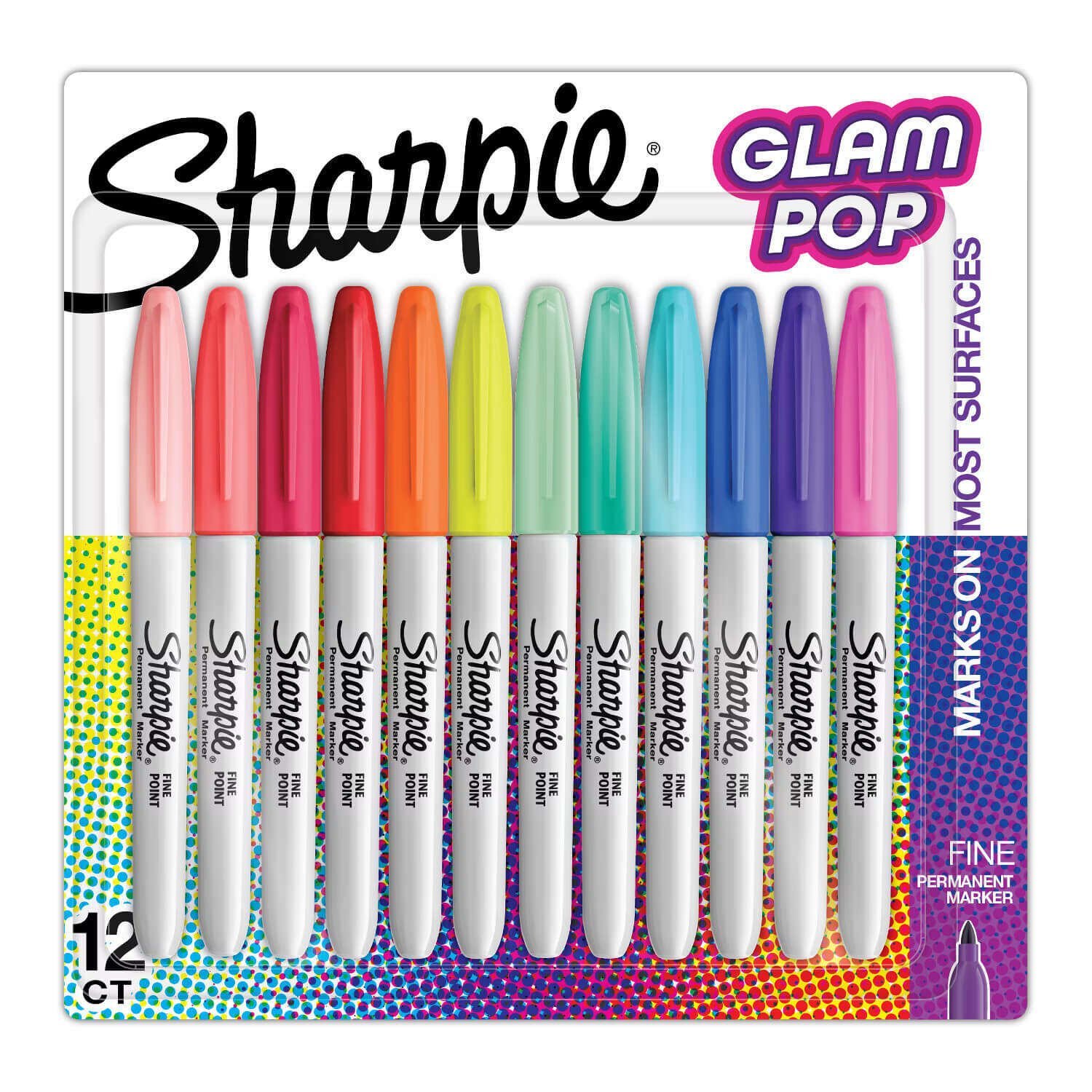 Sharpie Permanent Fine 12 Li Glam Pop