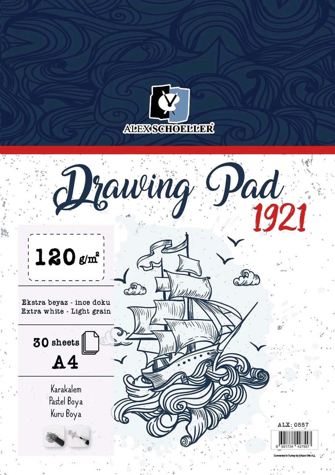 Alex Spiralli Drawing Pad A4 120 Gr 30 Lu Alx-0557