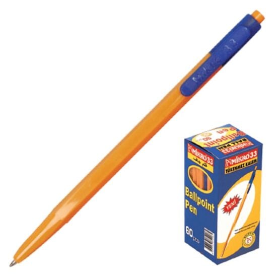 Mikro M-33 Tükenmez Kalem Mavi 60 Lı Paket