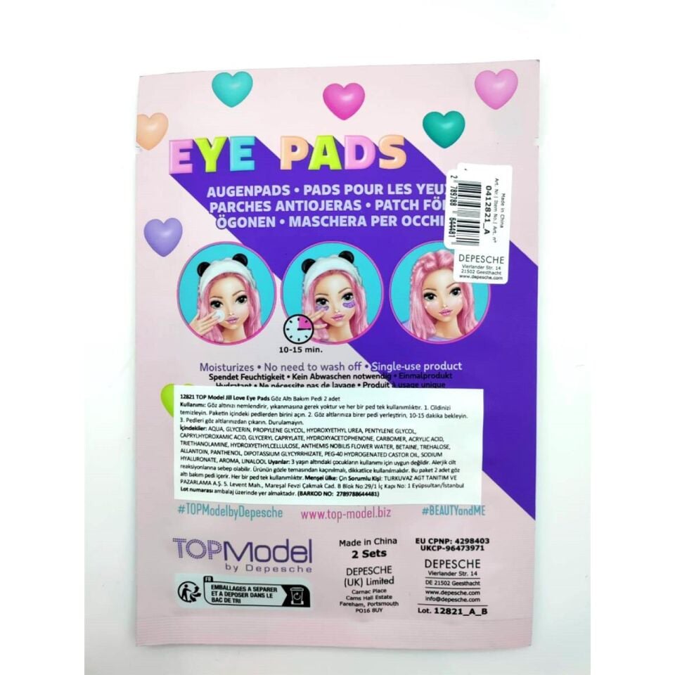 Top Model Baskılı Göz Pedi Love