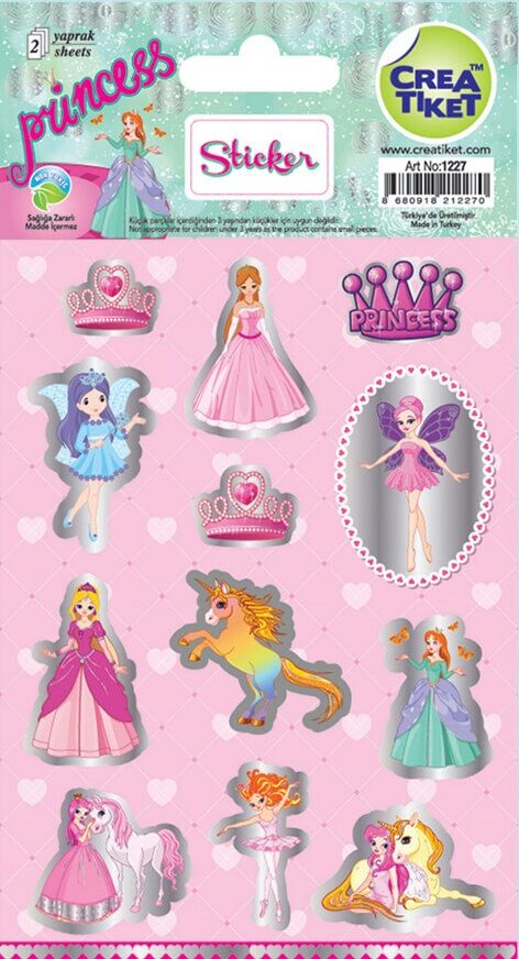 Crea Etiket Yaldızlı Çıkartma - Prenses