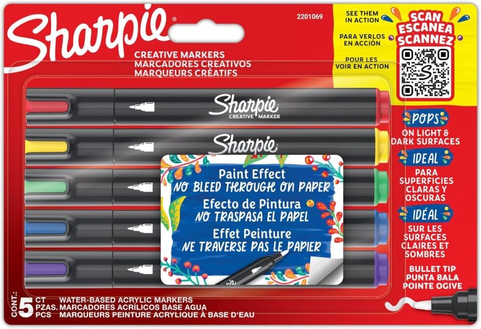 Sharpie Permanent Fine Yuvarlak Uç 5 Li