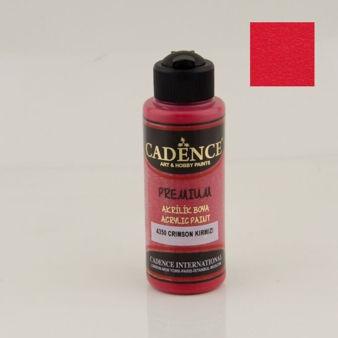 Cadence Premium Akrilik Boya 4350 Crımson Kırmızı 120 Ml
