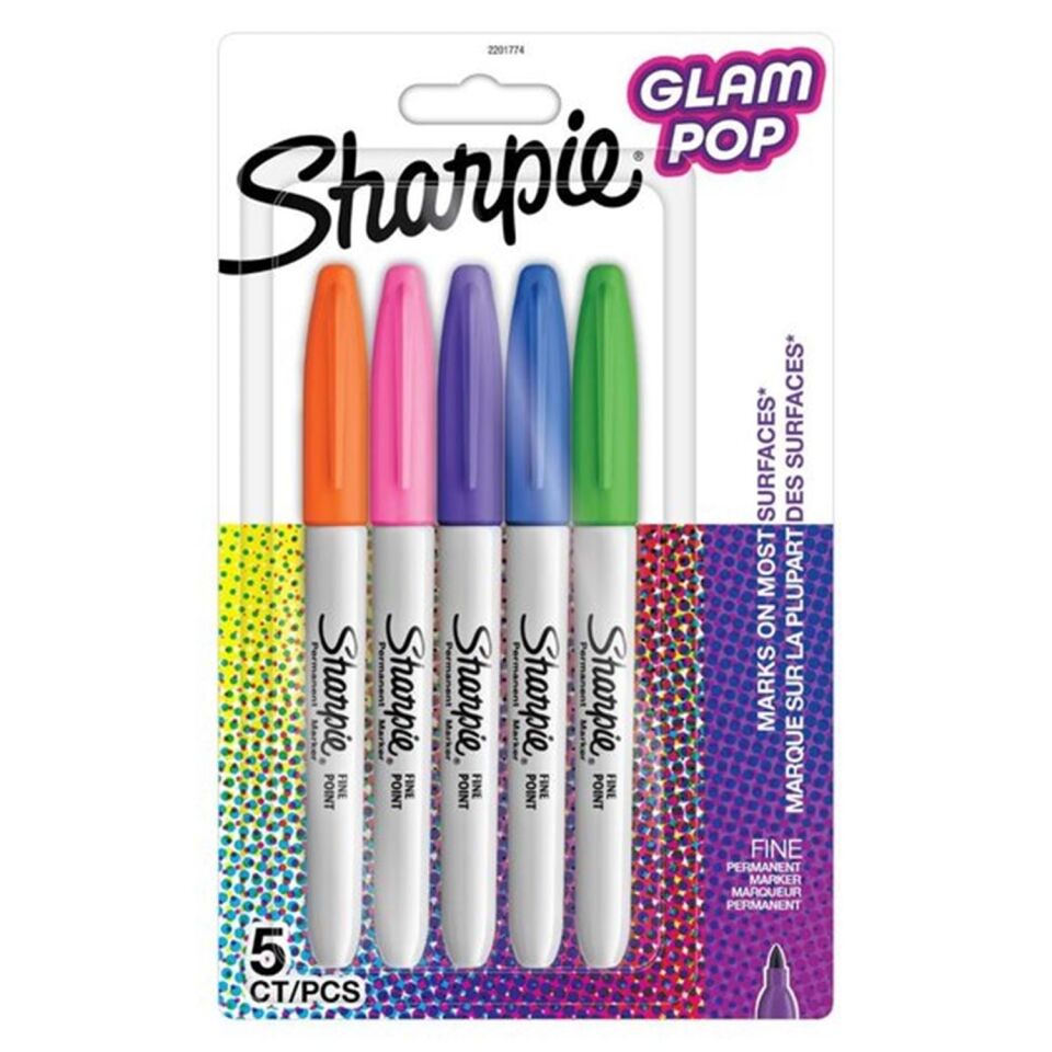 Sharpie Permanent Fine 5 Li Glam Pop