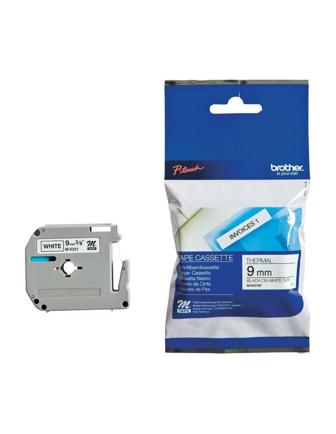 Brother M-Tape 9 Mm Beyaz Üzerine Siyah