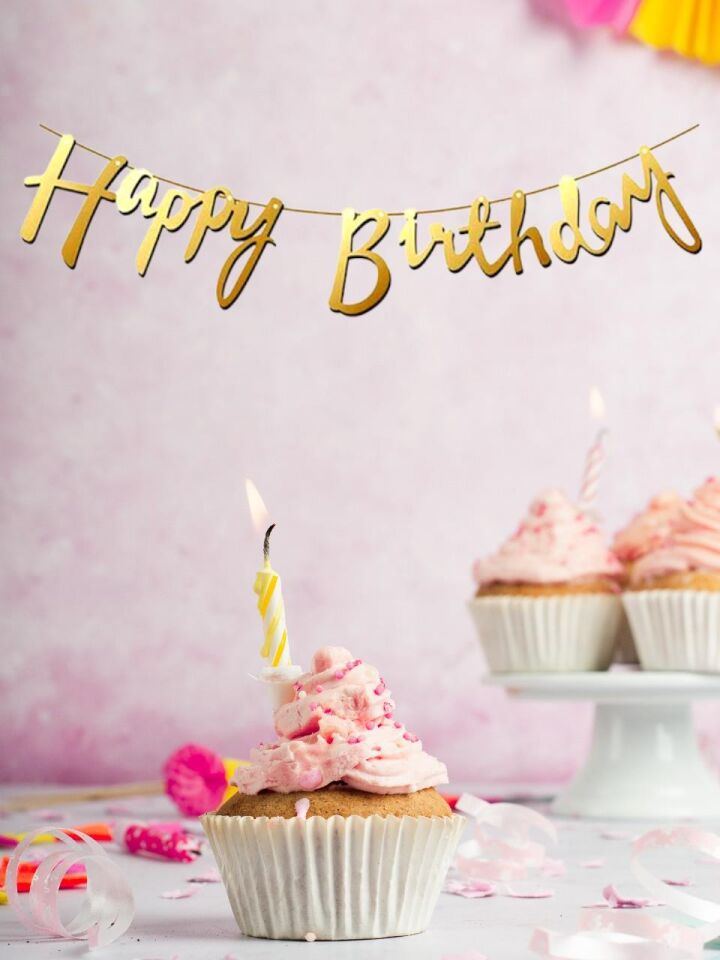 Astaş Happy Birthday Kaligrafi Banner Altın