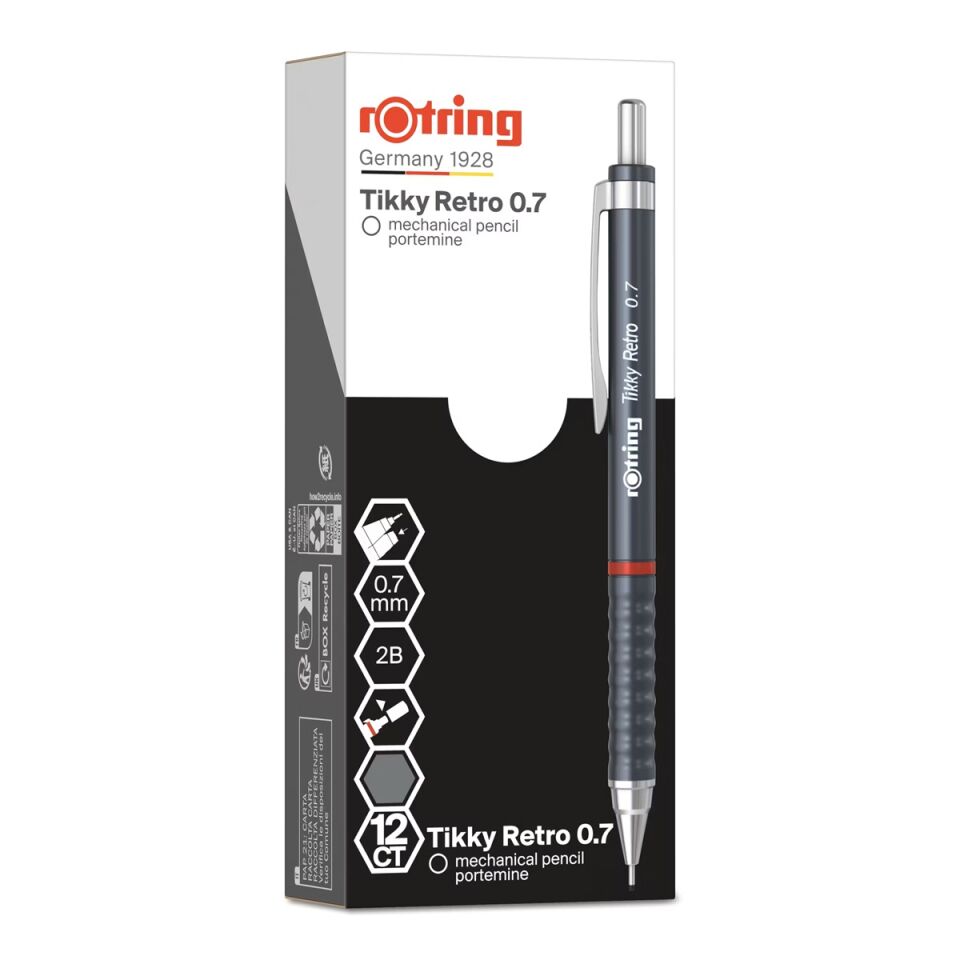 Rotring Versatil Tikky Retro Metalik Gri 0.7 Mm