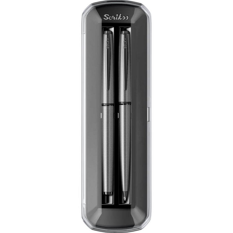Scrikss 78Mg Dolmakalem Tükenmez Kalem Takım Mat Gri