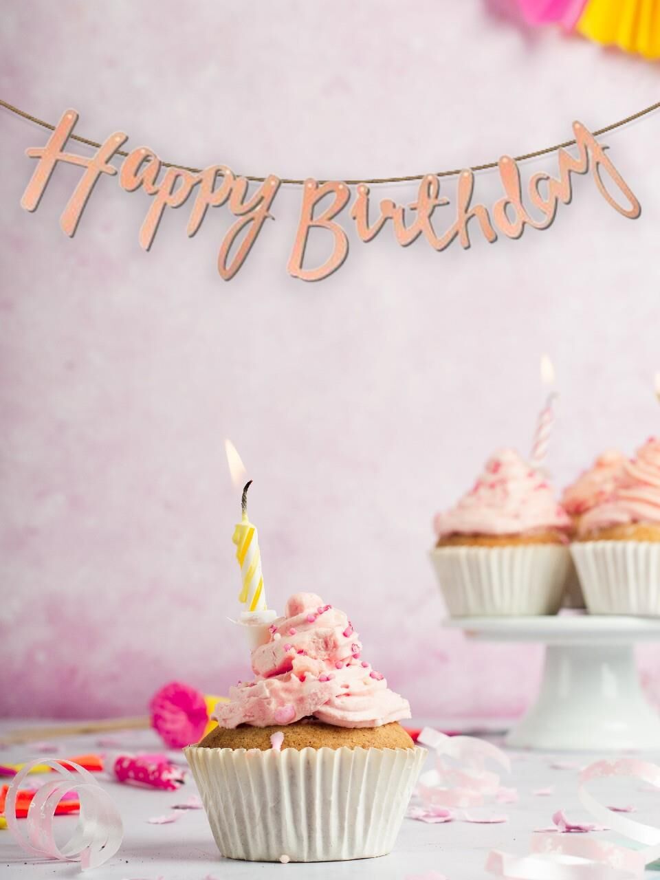 Astaş Happy Birthday Kaligrafi Banner Rose