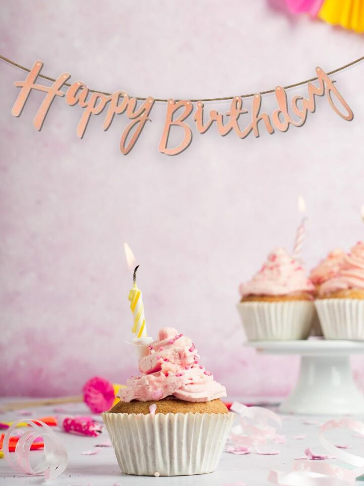 Astaş Happy Birthday Kaligrafi Banner Rose