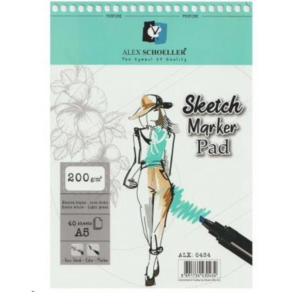 Alex Spiralli Sketch Marker Pad A5 200 Gr 40 Lı Alx-0434