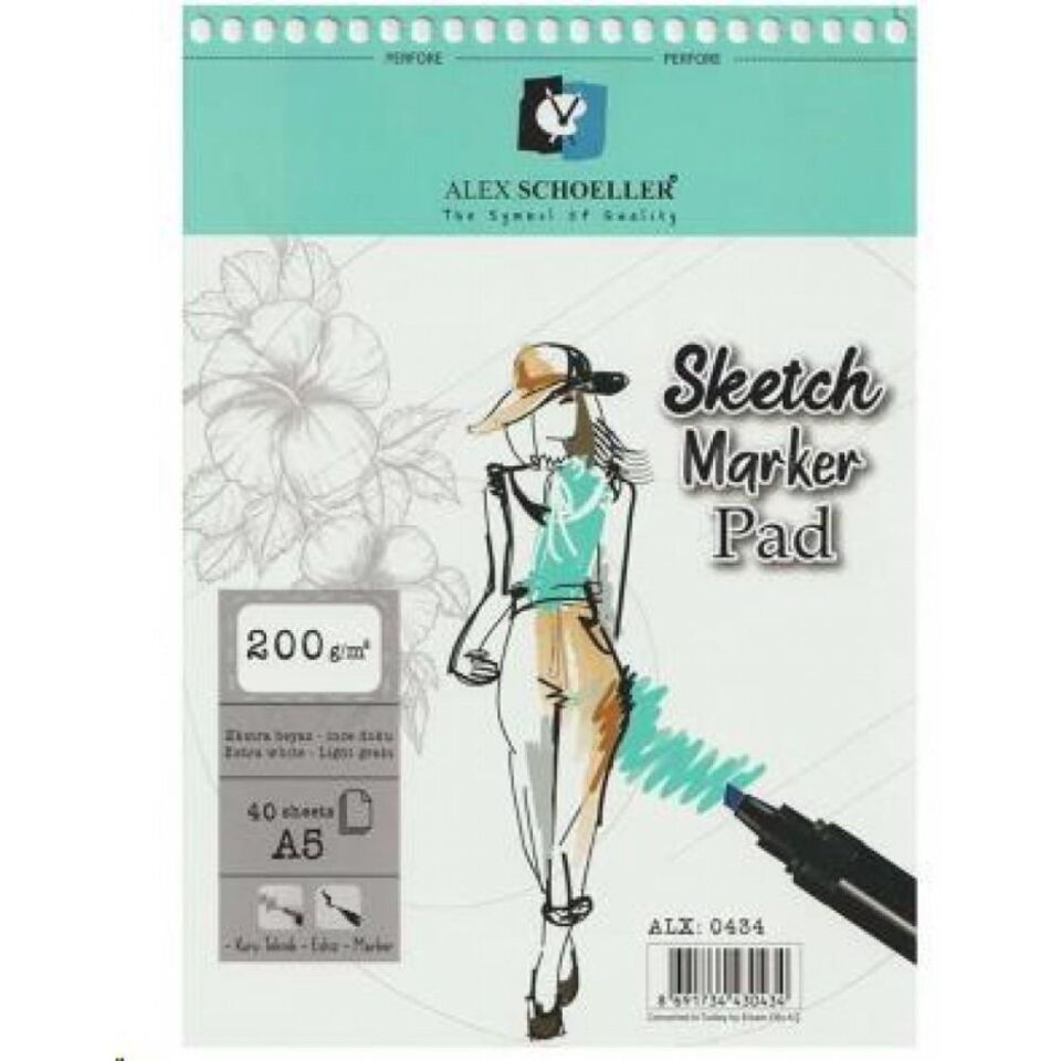 Alex Spiralli Sketch Marker Pad A5 200 Gr 40 Lı Alx-0434