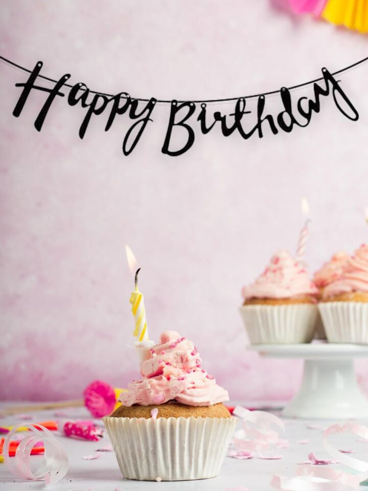 Astaş Happy Birthday Kaligrafi Banner Siyah