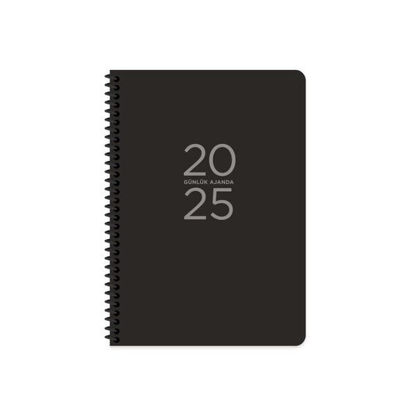 Keskin 2025-17x24 Spiralli Günlük Ajanda Siyah