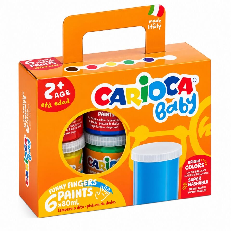 Carioca Bebek Parmak Boyası 6 Lı 6X80 Ml Süper Yıkanabilir