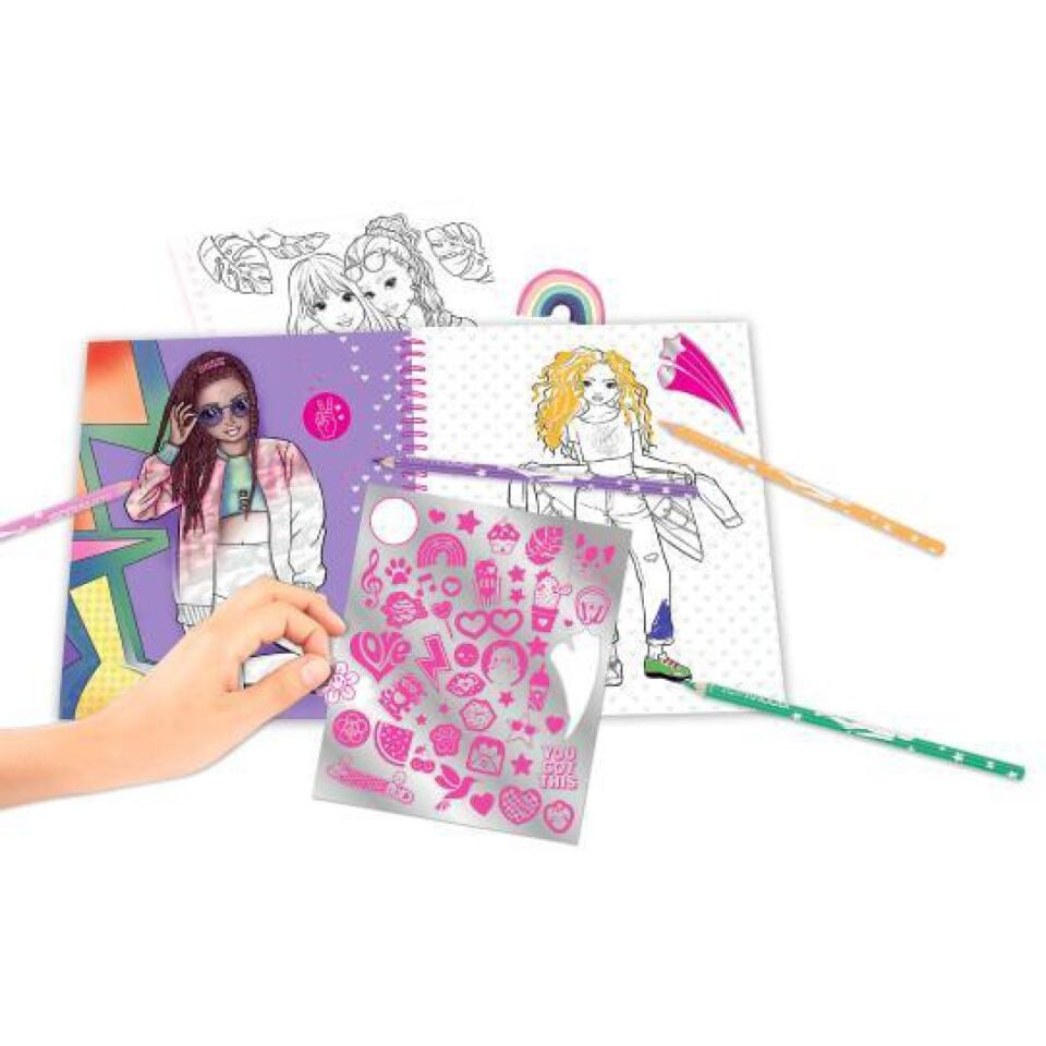 Top Model Colouring Book With Reversible Sequins
