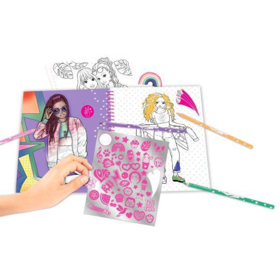 Top Model Colouring Book With Reversible Sequins