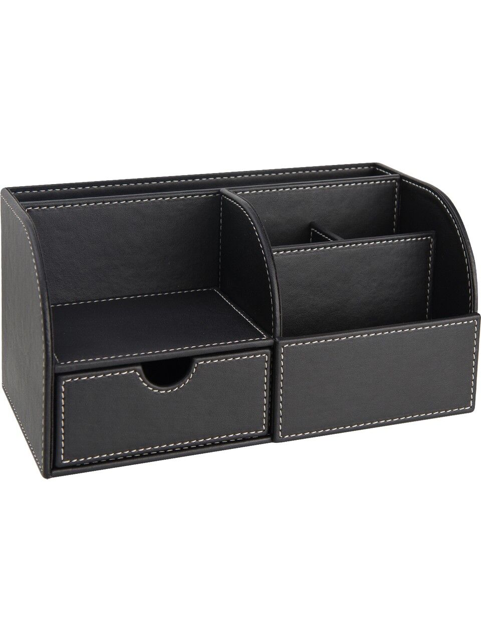 2K Masaüstü Düzenleyici 6 Gözlü Çekmeceli Destop Organizer Vegan 24,5x13x12 Siyah