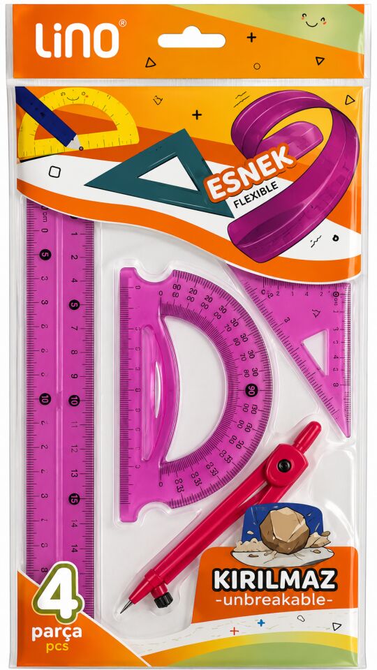 Lino Çizim Seti Pergelli Flexible 4 Lü