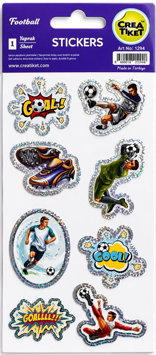 Crea Etiket Football Sticker Yaldızlı