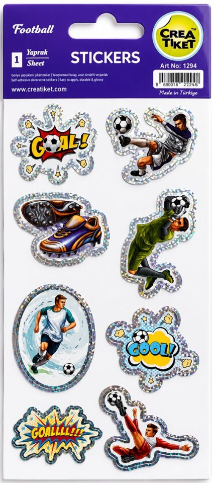 Crea Etiket Football Sticker Yaldızlı