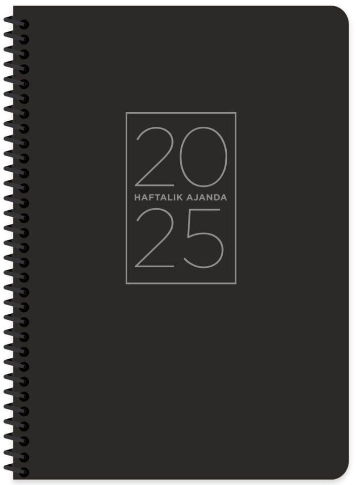 Keskin 2025 17x24 Spiralli Haftalık Ajanda Siyah