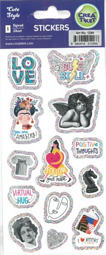 Crea Etiket Cute Style Sticker Yaldızlı