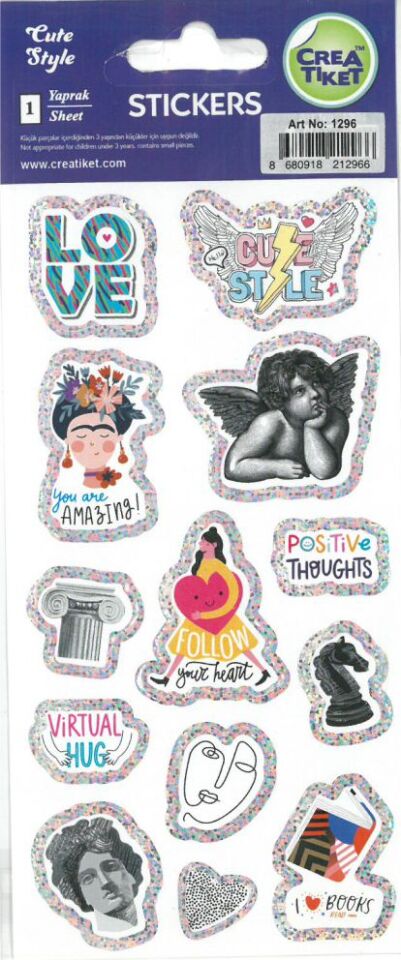 Crea Etiket Cute Style Sticker Yaldızlı