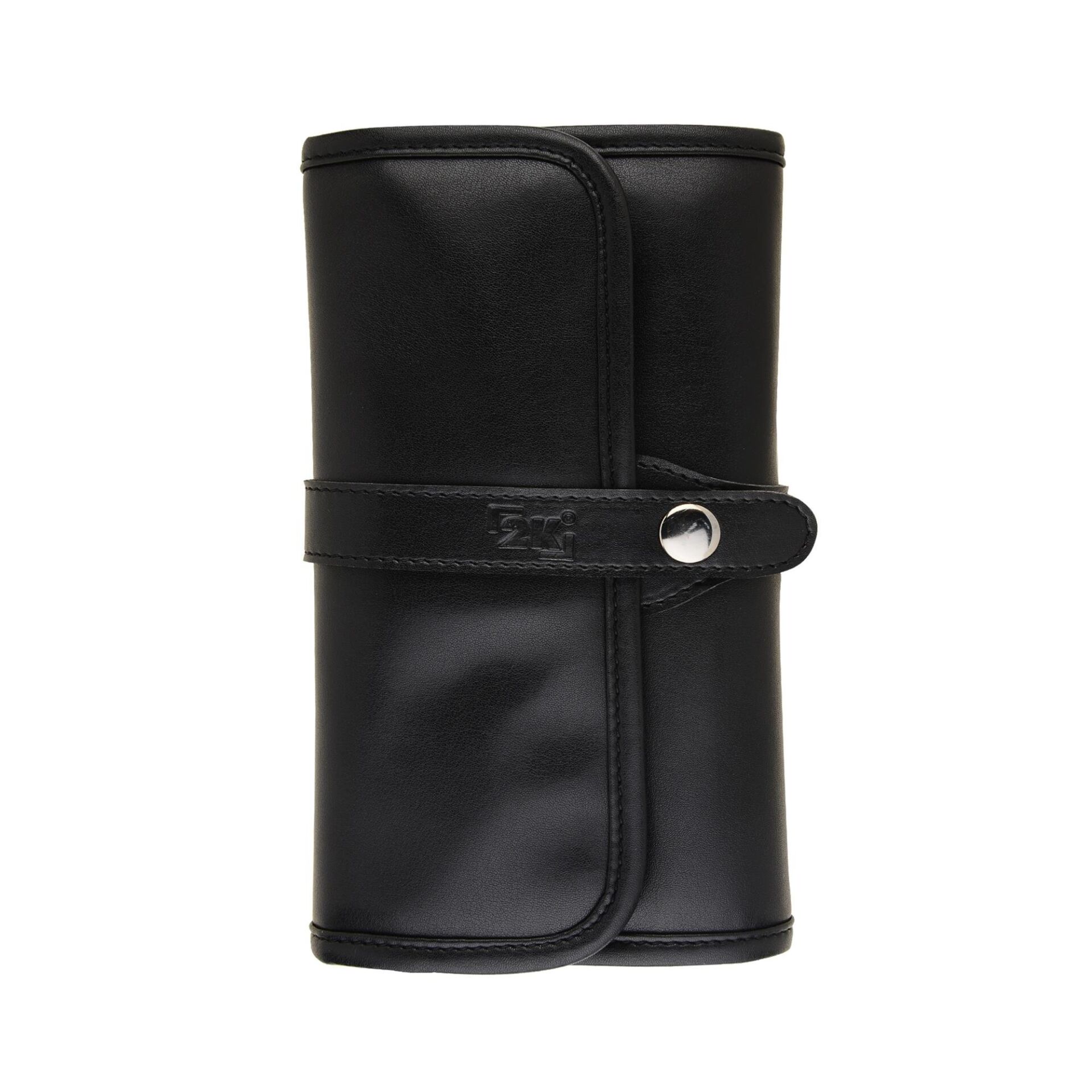 2k Rulo Kalemlik Sanatsal Kalemlik Dereceli Kalem Teknik Çizim Çantası Vegan 24'Lü Çıtçıtlı Açık 21x58 Cm Siyah