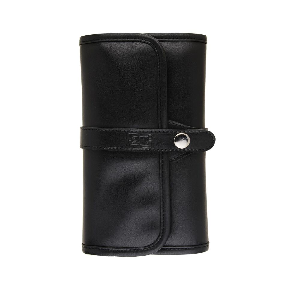 2k Rulo Kalemlik Sanatsal Kalemlik Dereceli Kalem Teknik Çizim Çantası Vegan 24'Lü Çıtçıtlı Açık 21x58 Cm Siyah