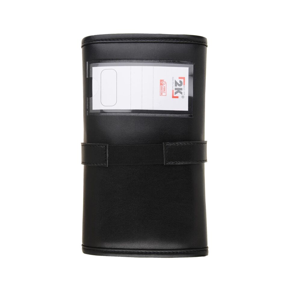 2k Rulo Kalemlik Sanatsal Kalemlik Dereceli Kalem Teknik Çizim Çantası Vegan 24'Lü Çıtçıtlı Açık 21x58 Cm Siyah