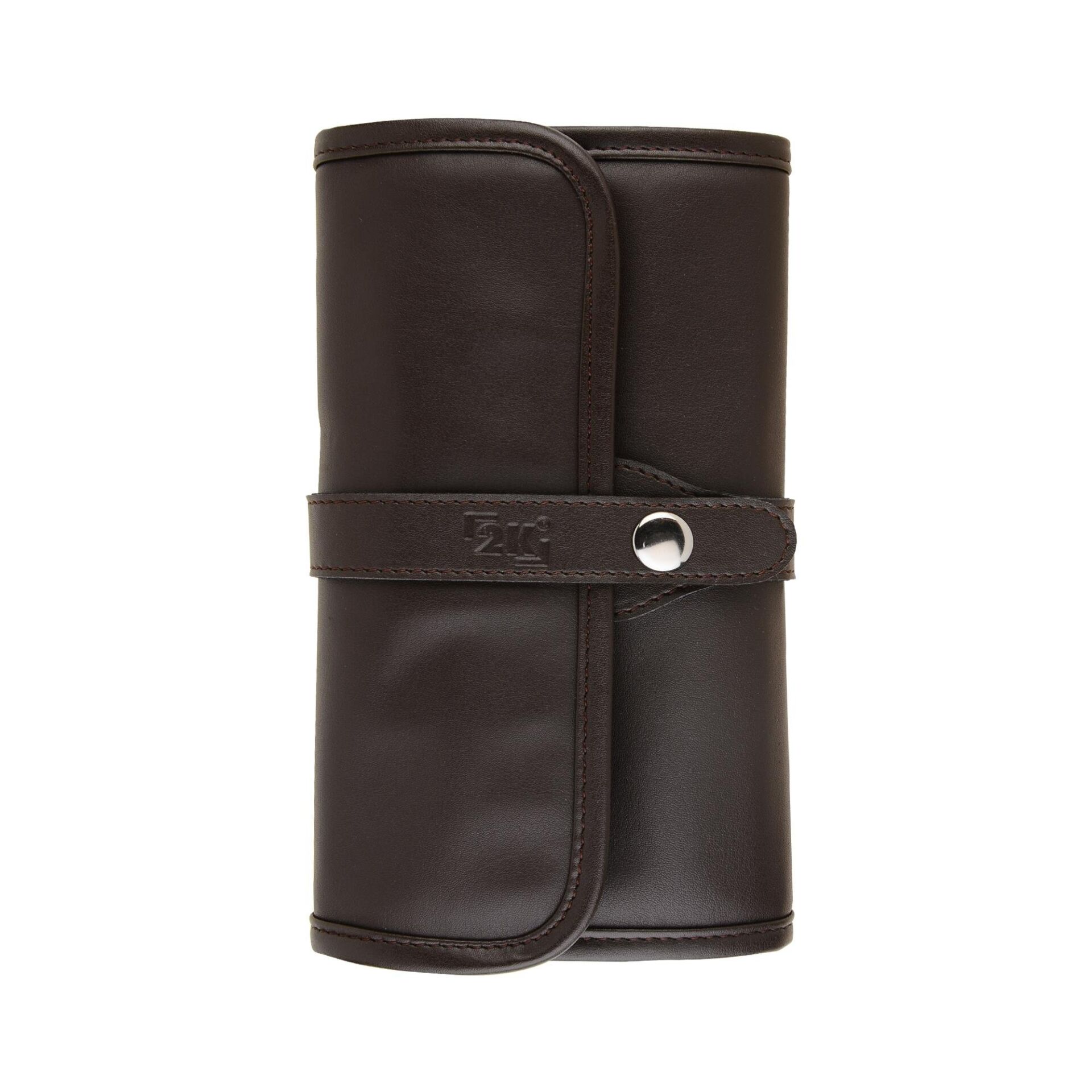 2k Rulo Kalemlik Sanatsal Kalemlik Dereceli Kalem Teknik Çizim Çantası Vegan 24'Lü Çıtçıtlı Açık 21x58 Cm Kahve