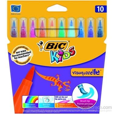 Bic Visaquarelle Fırça Uçlu Keçeli Boya Kalemi 10 Renk