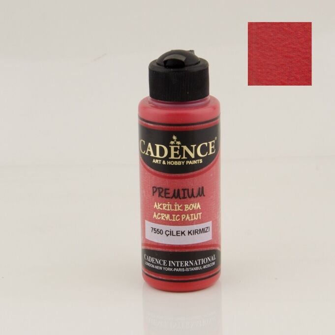 Cadence Premium Akrilik Boya 7550 Çilek Kırmızı 120 Ml