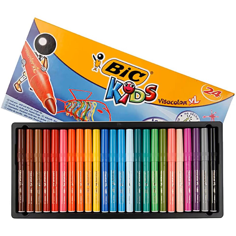 Bic Visa Jumbo Keçeli Boya Kalemi 24 Renk