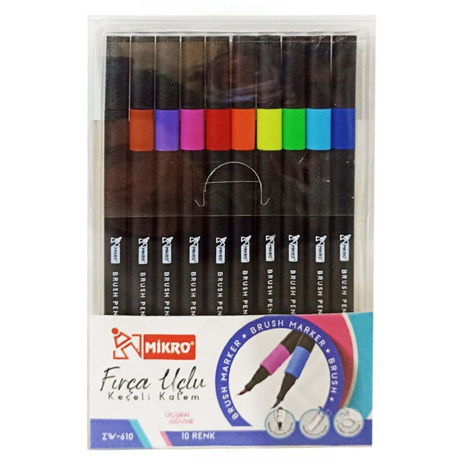 Mikro Zw-610-10 Fırça Uçlu Keçeli Kalem