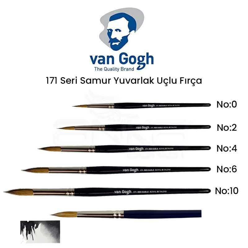Van Gogh Samur Kılı Suluboya Fırça 171 Serisi Yuvarlak Uç No 2 Lacivert Kısa Sap
