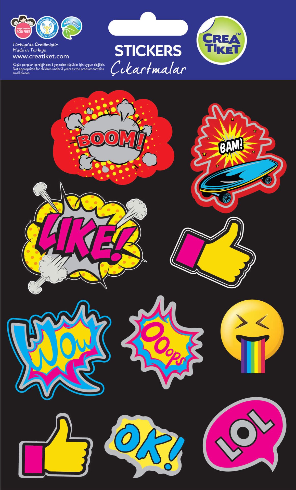 Crea Etiket Efekt Çıkartma Lol ( Siyah )